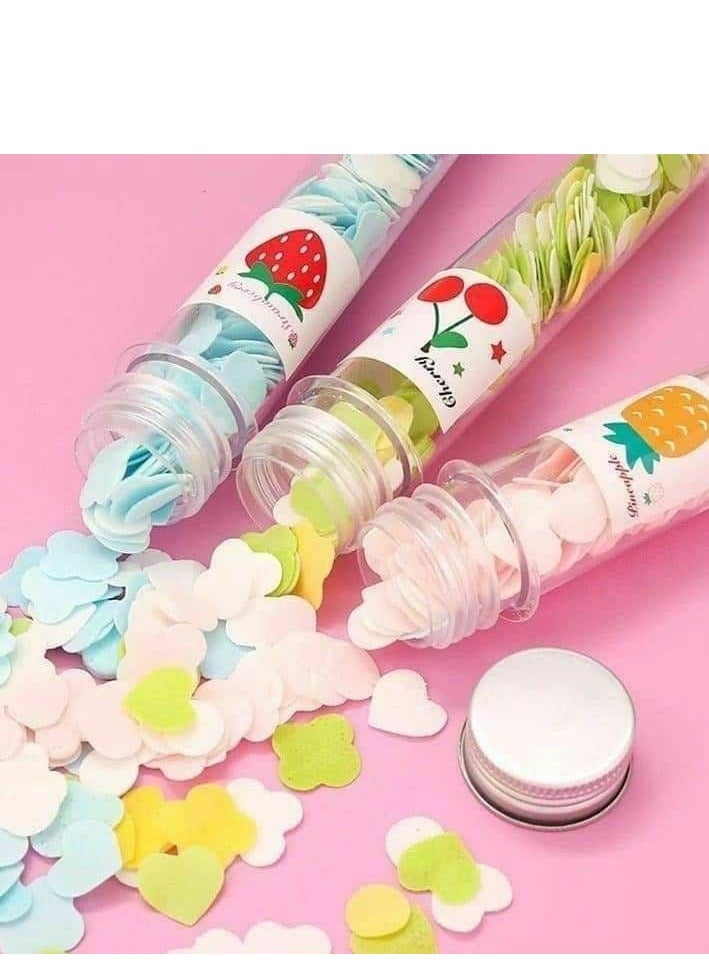 FLOWER Portable Disposable Hand Soap Flakes, Small Scented Flakes with Storage Box, Foaming Paper Soap Sheets for Travel and Outdoor Hand Washing - Multicolor - Image 1