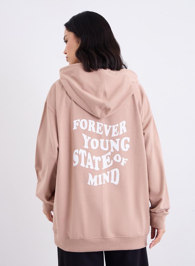 ستايلي هودي بقصة عادية وطبعة كتابة - Image 5