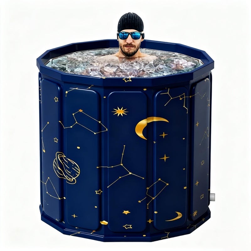 Katotey Portable Foldable Ice Bath Tub 90Gal Large Capacity2in1 Hot Cold Plunge Tub 5Layer Insulated Collapsible Soaking Bathtub Portable BathTub for Home Outdoors Gyms Recovery Bathtub - Image 2
