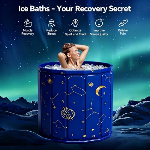 Katotey Portable Foldable Ice Bath Tub 90Gal Large Capacity2in1 Hot Cold Plunge Tub 5Layer Insulated Collapsible Soaking Bathtub Portable BathTub for Home Outdoors Gyms Recovery Bathtub - Image 3