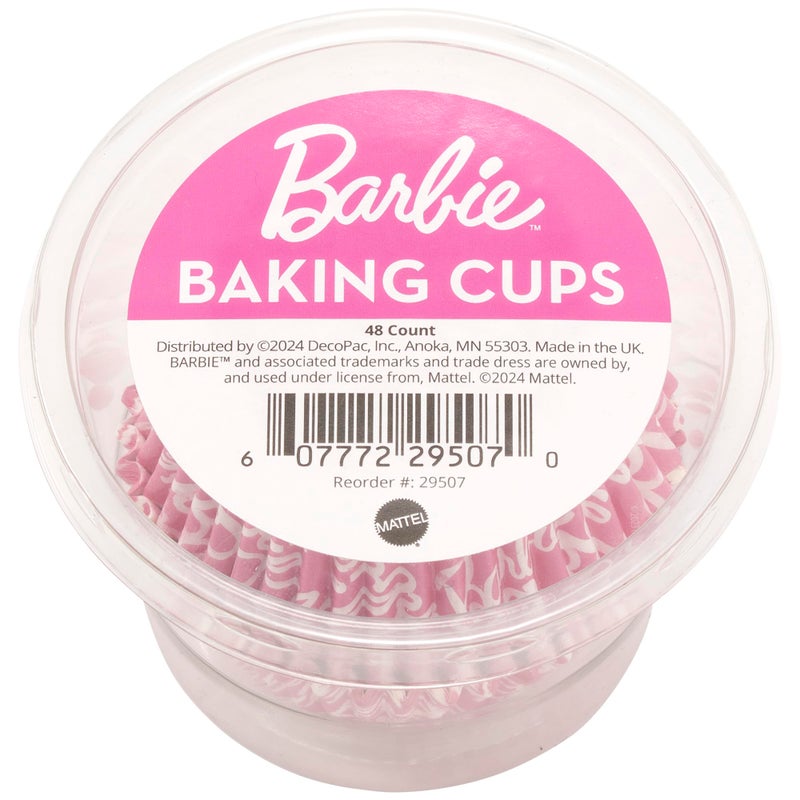 DecoPac Barbieâ„¢ Baking Cups By DecoPac | Pink | 1.8" Cupcake Liners, Greaseproof Paper Cases for Muffins and Cupcakes, Pack of 48 - Image 5