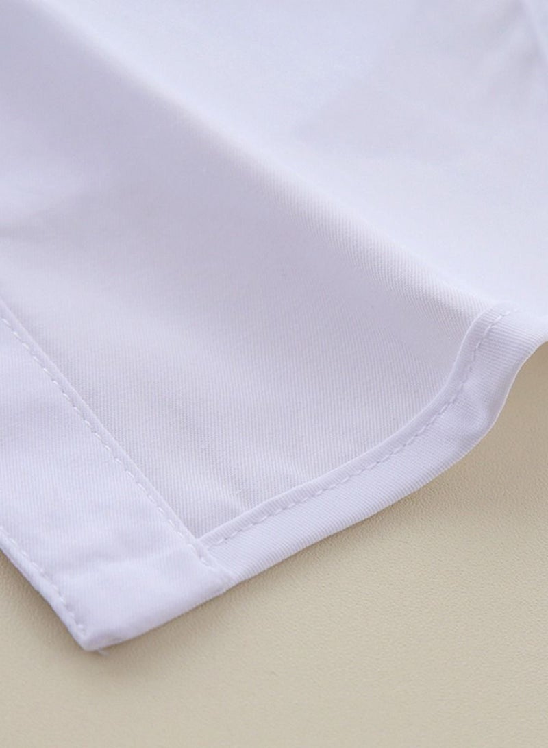 Lady's Fake Collar Half Shirt Blouse Detachable False Joker Decorative Dickey Cuff Cotton Choker Tie Lapel Point– White - Image 5