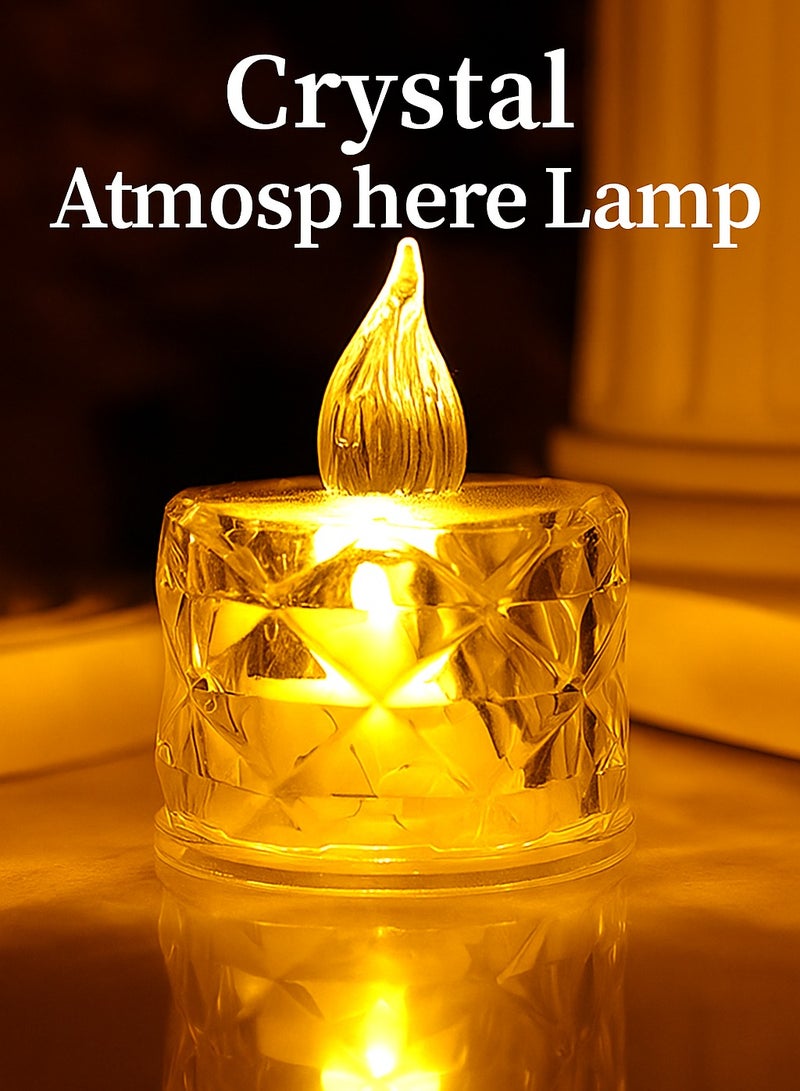 24pcs Crystal Design LED Candle Atmosphere Light (Short) - 3.6cm Diameter, 5cm Height, Romantic Home/Wedding/Party Decor  - Image 1