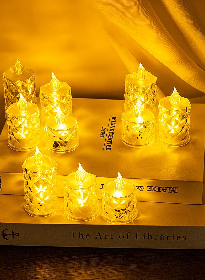 24pcs Crystal Design LED Candle Atmosphere Light (Short) - 3.6cm Diameter, 5cm Height, Romantic Home/Wedding/Party Decor  - Image 3