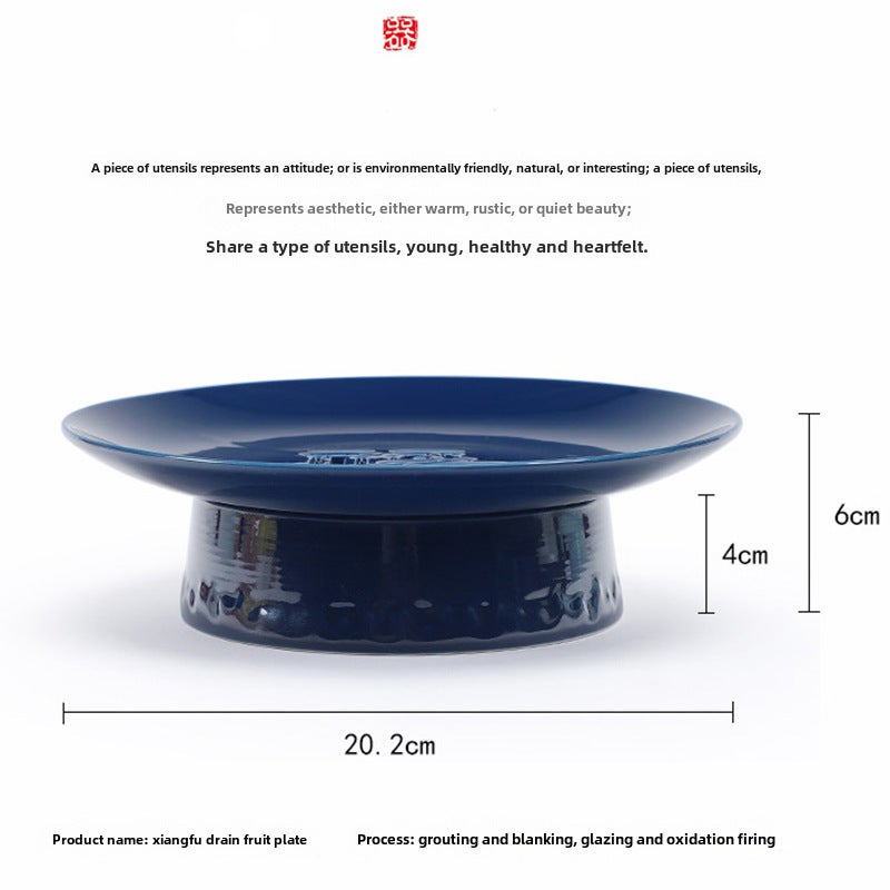 Ceramic Lotus Elevated Fruit Plate Creative Dessert DishXiangfuli Water Fruit Plate (Ji Lan) Xiangfuli Water Fruit Plate (Ji Lan) 