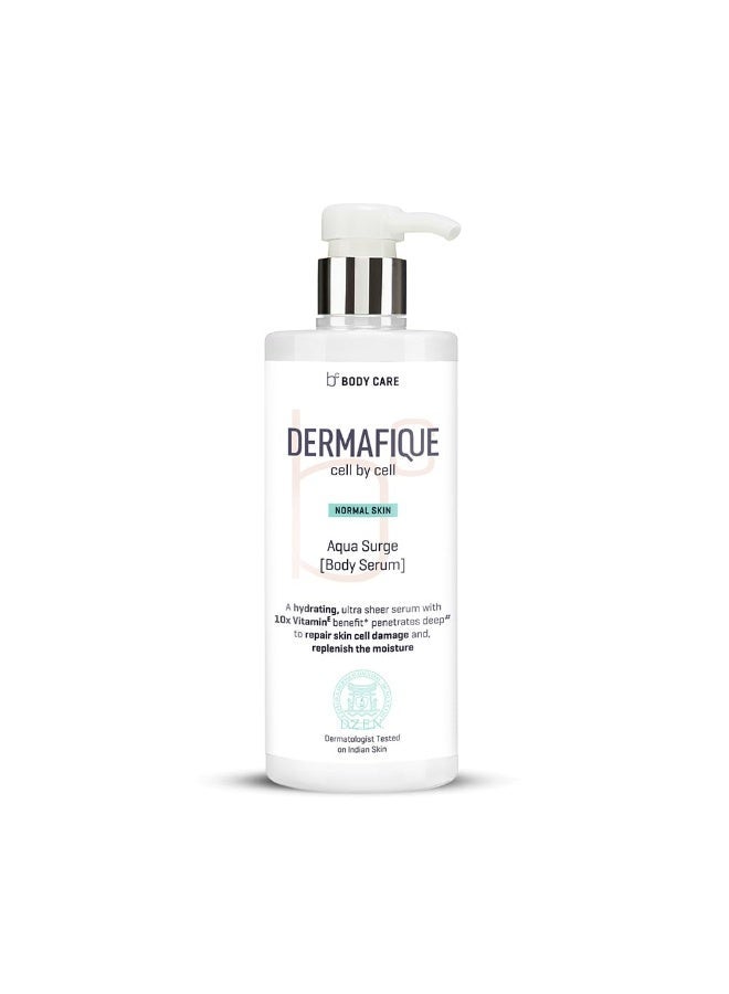 Dermafique Aqua Surge Body Lotion for Winters – 500ml | Protects Against UV Action | 10x Vitamin E Benefits, Glycerine, Shea Butter| Repairs Skin Cell Damage | Dermatologist Tested on Indian Skin - Image 1