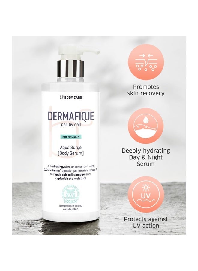 Dermafique Aqua Surge Body Lotion for Winters – 500ml | Protects Against UV Action | 10x Vitamin E Benefits, Glycerine, Shea Butter| Repairs Skin Cell Damage | Dermatologist Tested on Indian Skin - Image 3
