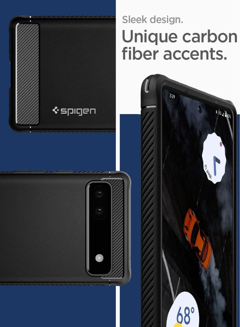 Spigen Rugged Armor Case Cover for Google Pixel 6a (2022) - Matte Black - Image 4