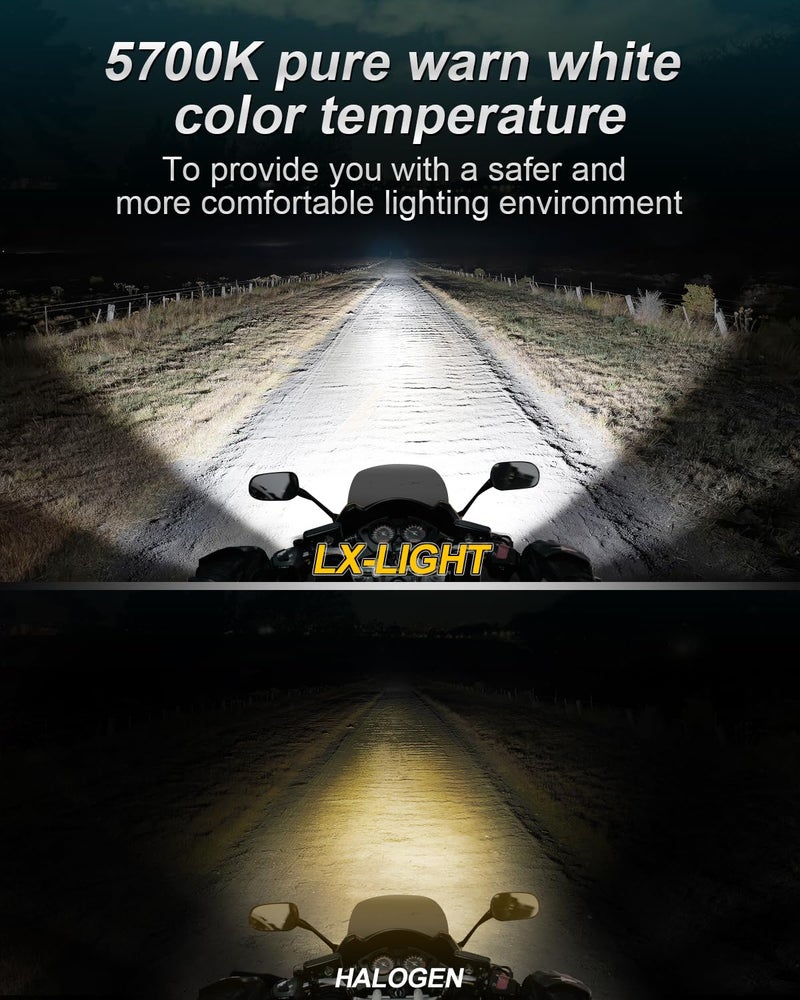 LX-LIGHT DOT Approved 1000% Bright 120W 7'' Motorcycles LED Headlight with Amber Turn Signal Compatible with Road King Road Glide Street Glide Electra Glide Ultra Limited Trike Heritage Softail Fat Boy Yamaha - Image 5