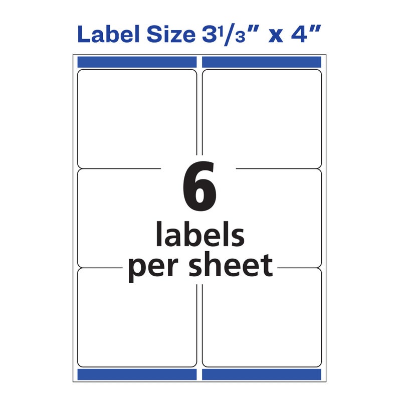 Avery Repositionable Shipping Labels for Inkjet Printers 3-1/3 x 4, Box of 150 (58164) - Image 4