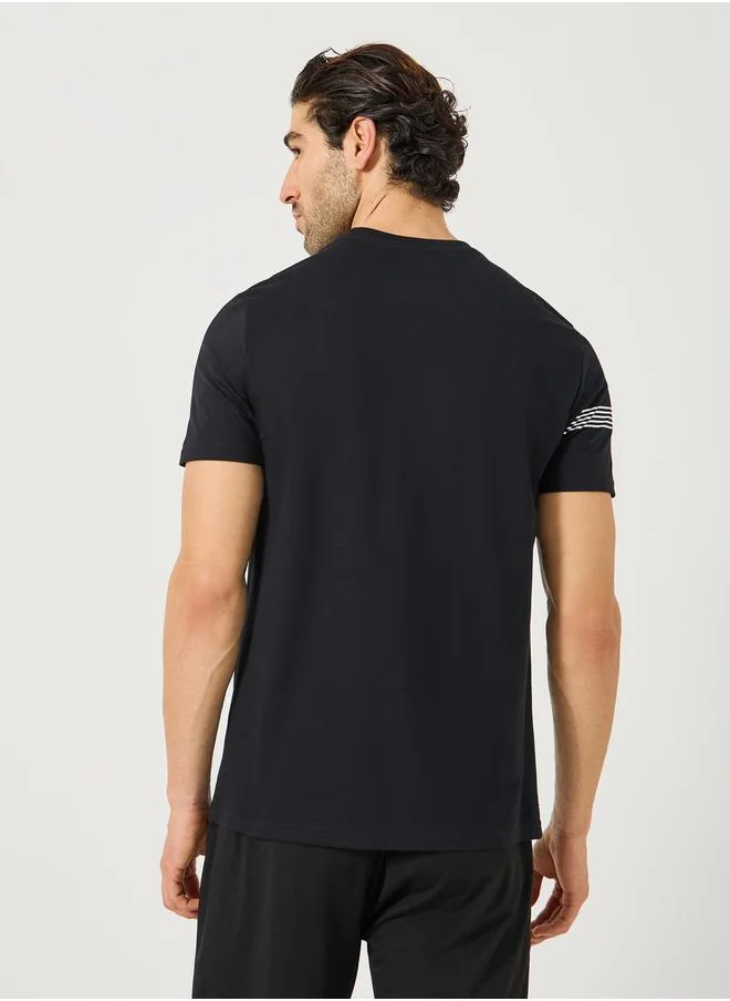 ستايلي Striped Slogan Print Regular Fit T-Shirt