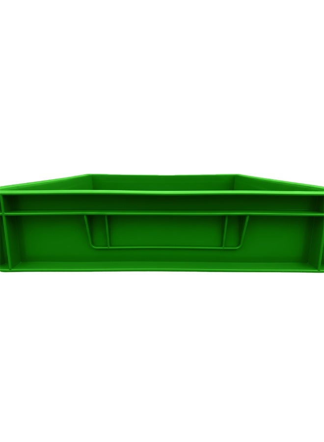 Plastica Industries LLC Closed Plastic Crate 600x400x80mm, 16L Stackable Storage Box for Secure Storage, Transport, Warehouse, Retail & Industrial Use - Green - Image 3