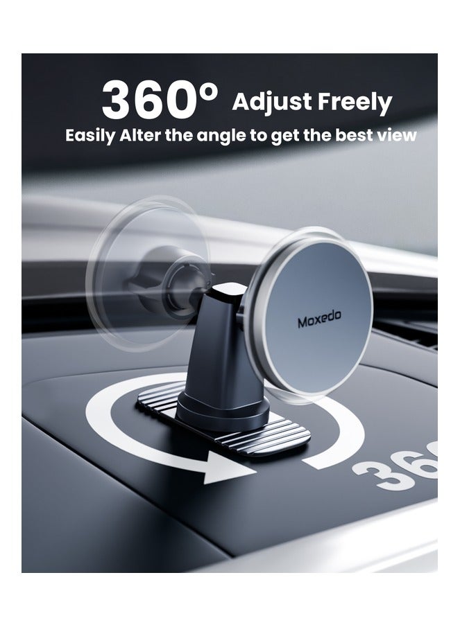 Moxedo Moxedo Universal Magnetic Holder 360° Rotating Dashboard Car Bracket Phone Mount Bendable Base with Adhesive Metal Plate Compatible for iOS Androids and other Smartphones  - Image 2