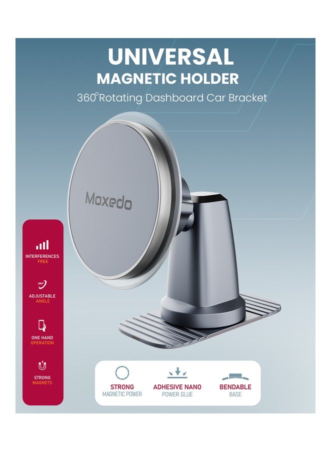 Moxedo Moxedo Universal Magnetic Holder 360° Rotating Dashboard Car Bracket Phone Mount Bendable Base with Adhesive Metal Plate Compatible for iOS Androids and other Smartphones  - Image 5