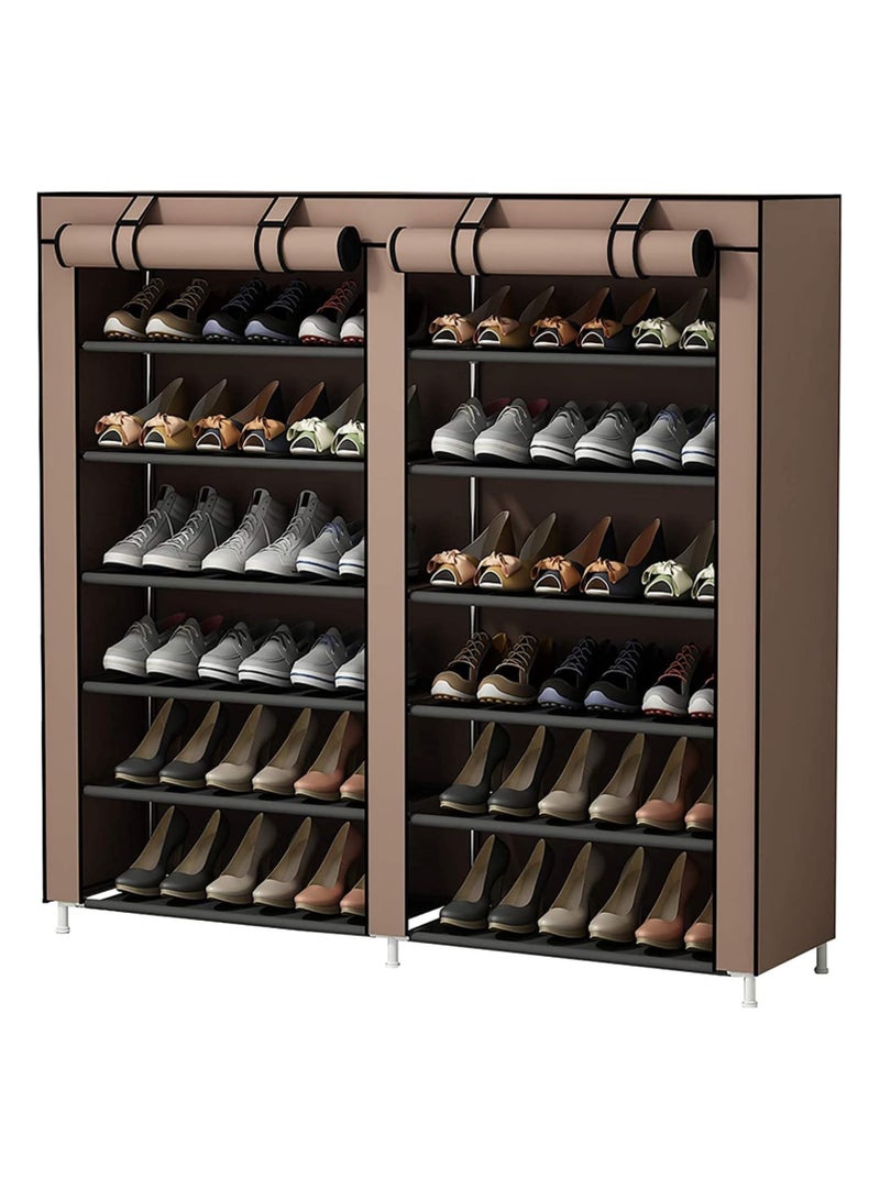 BLOOMING TIME 12 Tier Shoe Rack, Shoe Storage Hold up to 36 Pairs Shoes With No-woven Fabric Cover,Multi-layer Shoe Storage Cabinet 116cm X 30cm X 105cm - Image 1