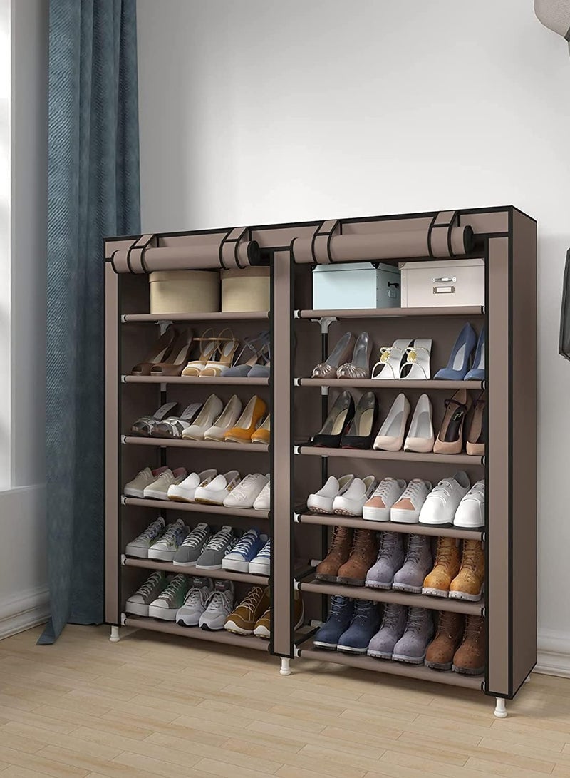 BLOOMING TIME 12 Tier Shoe Rack, Shoe Storage Hold up to 36 Pairs Shoes With No-woven Fabric Cover,Multi-layer Shoe Storage Cabinet 116cm X 30cm X 105cm - Image 2