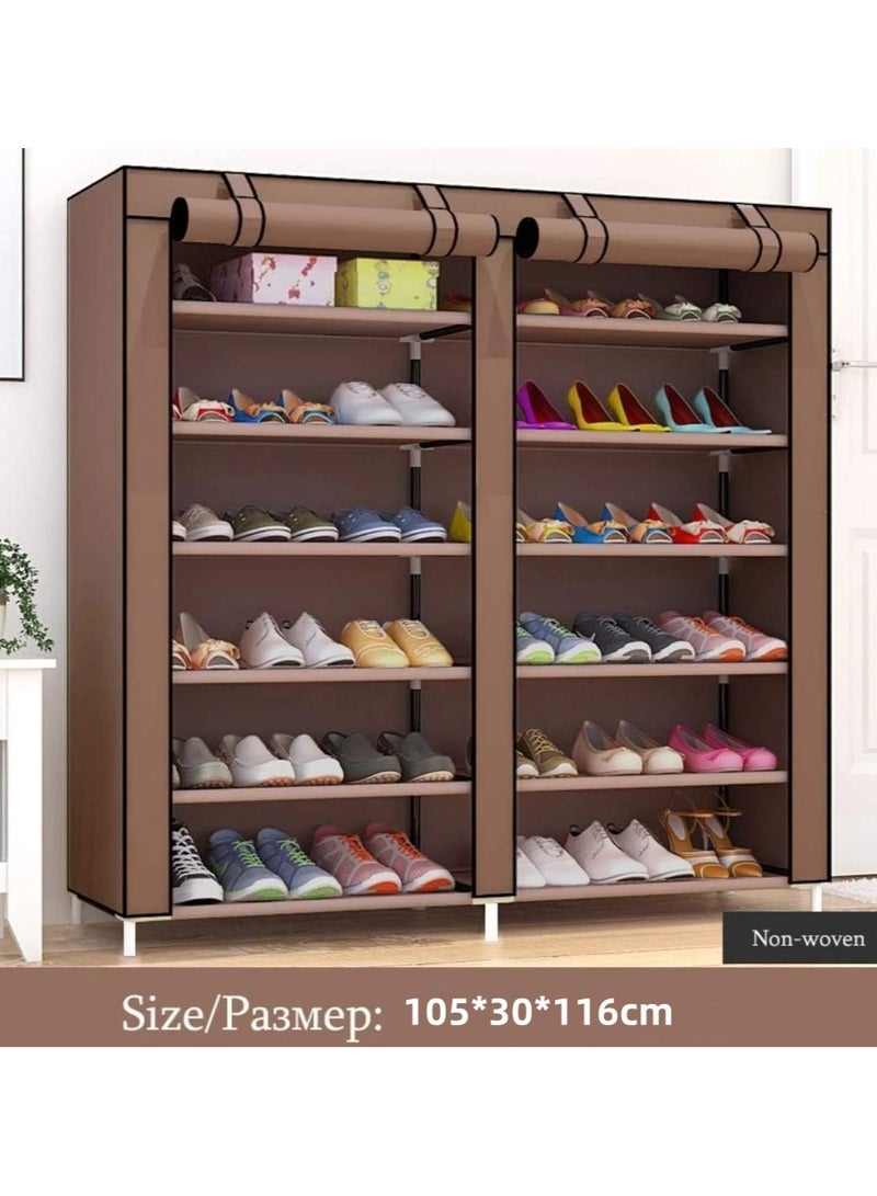 BLOOMING TIME 12 Tier Shoe Rack, Shoe Storage Hold up to 36 Pairs Shoes With No-woven Fabric Cover,Multi-layer Shoe Storage Cabinet 116cm X 30cm X 105cm - Image 4