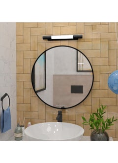MOTIQO MOTIQO Aluminium Material Frame Mirror for Wall Bathroom Mirrors Round Mirror for Bathroom Wall Mount Mirror for Bedroom Dressing RoomLiving Room Entryway Dia24inchBlack  - Image 2