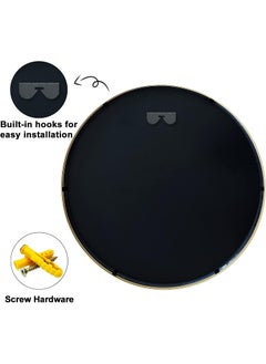 MOTIQO MOTIQO Aluminium Material Frame Mirror for Wall Bathroom Mirrors Round Mirror for Bathroom Wall Mount Mirror for Bedroom Dressing RoomLiving Room Entryway Dia24inchBlack  - Image 5
