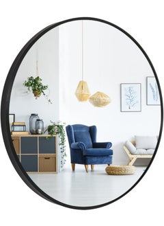 MOTIQO MOTIQO Aluminium Material Frame Mirror for Wall Bathroom Mirrors Round Mirror for Bathroom Wall Mount Mirror for Bedroom Dressing RoomLiving Room Entryway Dia24inchBlack  - Image 4
