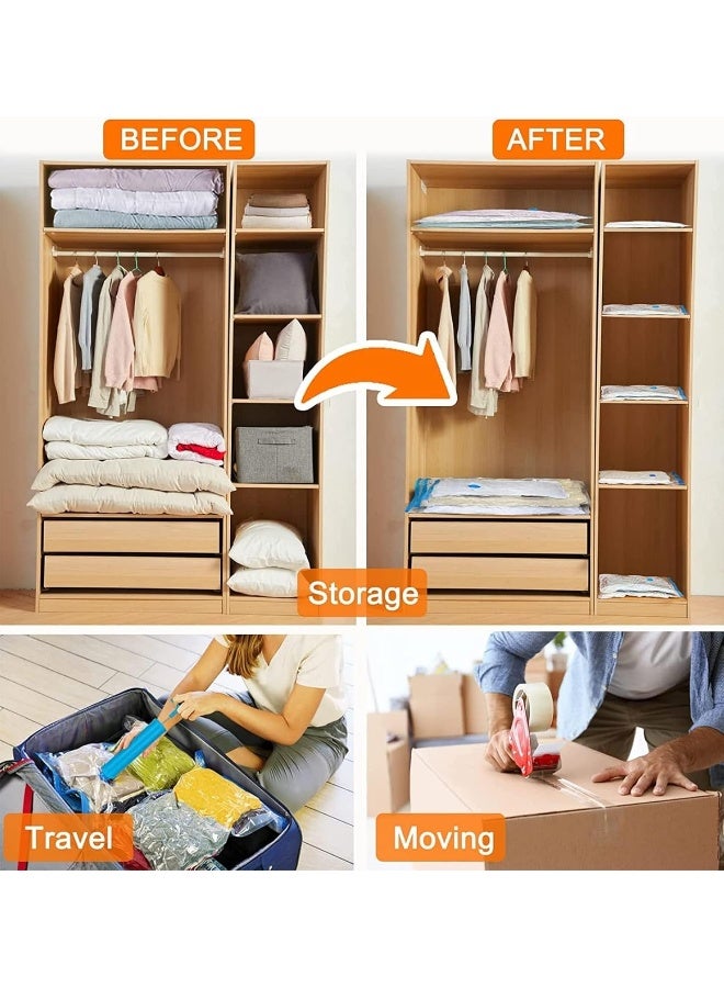 MOMENT 6 Pack Vacuum Storage Bags, Space Saver Bags With Suction Pump, Vacuum Sealer Bags For Store Clothing, Comforters, Blankets, And Other Bedding - Image 5