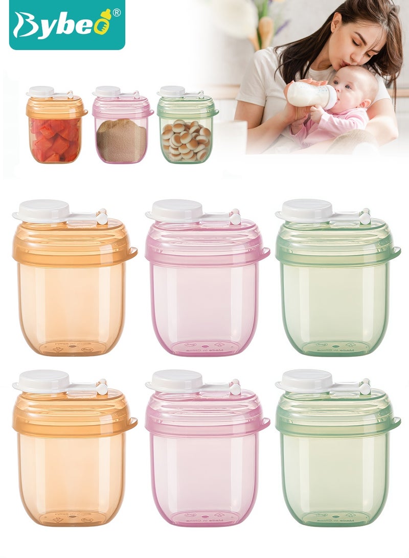 بيبو موزع حليب الأطفال 6 قطع، موزع مسحوق حليب محمول، حاوية تخزين طعام الأطفال أثناء السفر، حاوية تخزين وجبات خفيفة مانعة للتسرب، خالية من مادة BPA - Image 1