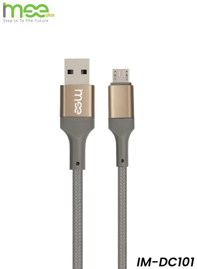 آیمی كابل USB إلى Micro من MEE Plus IM-DC101 بطول 1.2 متر، شحن سريع بأقصى سرعة 3 أمبير ونقل بيانات فائق السرعة 480 ميجابت في الثانية، تصميم من النايلون المضفر لمتانة استثنائية، خالٍ من التشابك ومتوافق مع الأجهزة التي تدعم منفذ Micro - Image 1