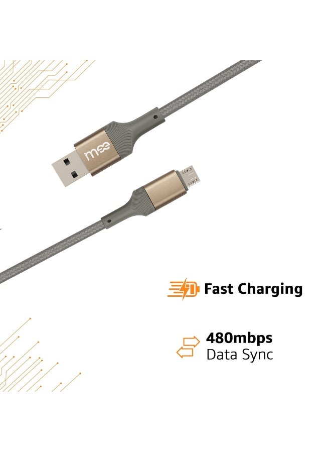 آیمی كابل USB إلى Micro من MEE Plus IM-DC101 بطول 1.2 متر، شحن سريع بأقصى سرعة 3 أمبير ونقل بيانات فائق السرعة 480 ميجابت في الثانية، تصميم من النايلون المضفر لمتانة استثنائية، خالٍ من التشابك ومتوافق مع الأجهزة التي تدعم منفذ Micro - Image 4