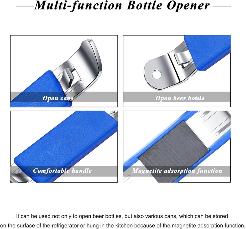 HANCELANT 3 Pieces Magnetic Bottle Openers Can Opener Classic Beer Opener Stainless Steel Small Bottle Opener Can Tapper with Magnet for Camping and Traveling - Image 2