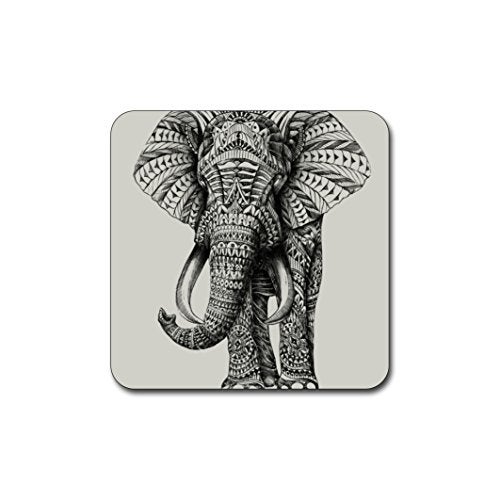 QJ CMJ Elephant Pattern Square Coaster Set - Made of Recycled Rubber - Set of 4 … - Image 4