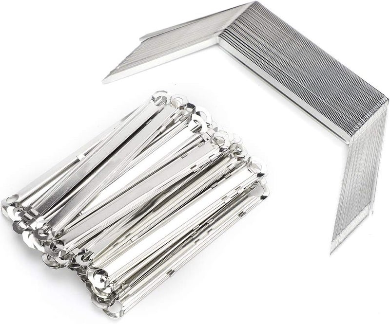 Pack of 50 File Fasteners, 2 Hole Iron Binding Clip, Paper Prong Fastener, Binding Clamp, 80mm Hole Spacing for 350 Sheets of A4 Paper - Image 1