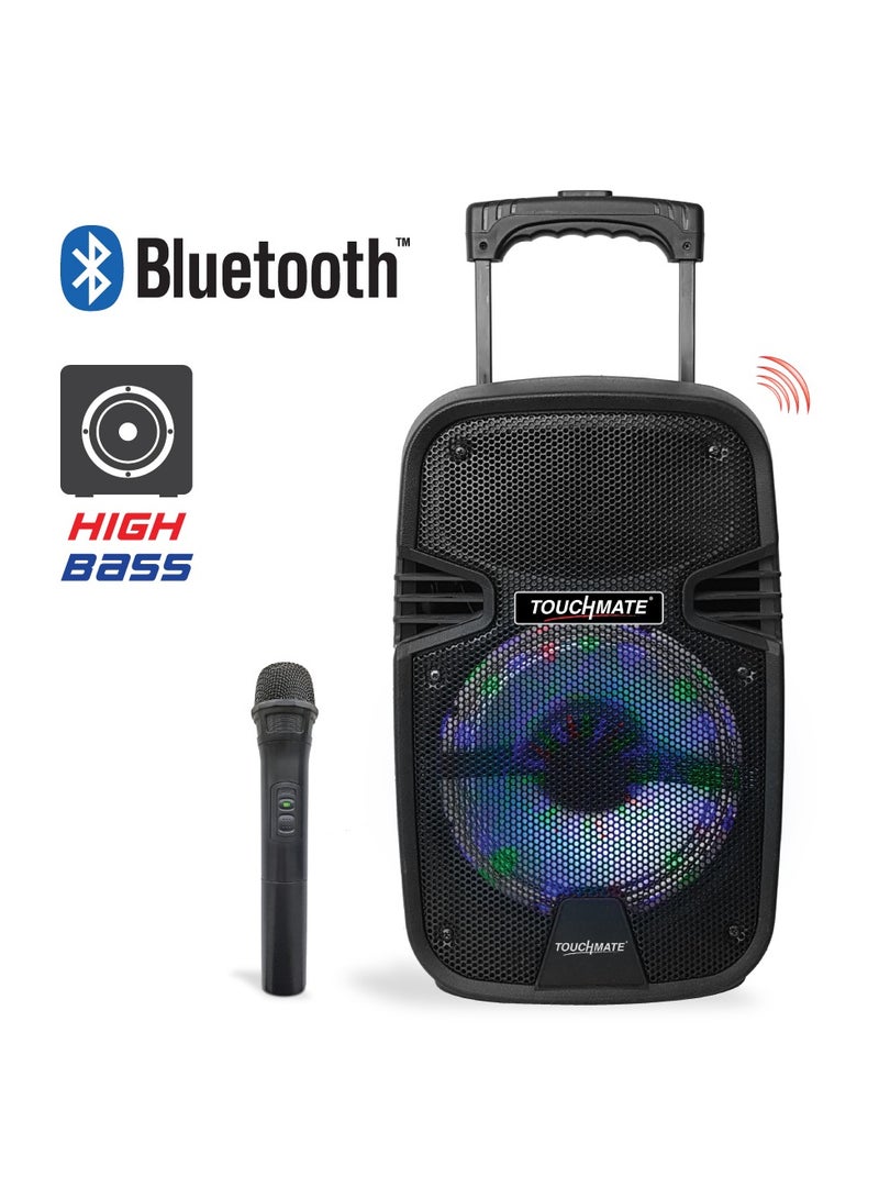 TOUCHMATE Karaoke Party Trolley Speaker with Wireless Mic, USB, SD, FM, LED & Bluetooth - Image 1