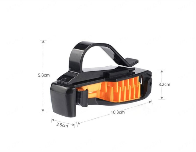 MIZZEO Anti Scratch Glass Holder for Car Sun Visor Specs Hanger (Org. 3R-2102, Black & Orange) Compatible with Ford Endeavour (Type-I) 2004-2007 - Image 2