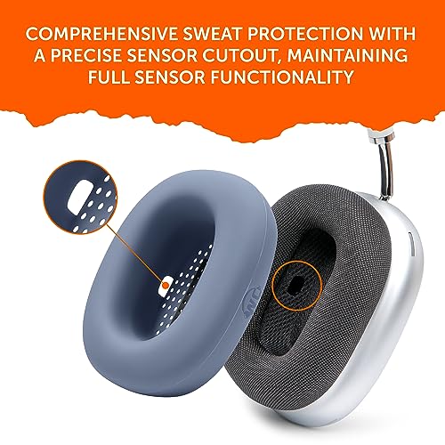 WC SweatZ Max - Patented Protective Earpad Covers for Airpods Max Made by Wicked Cushions | Sweatproof & Easily Washable | Full Earpad Sweat Protection | Blue - Image 4
