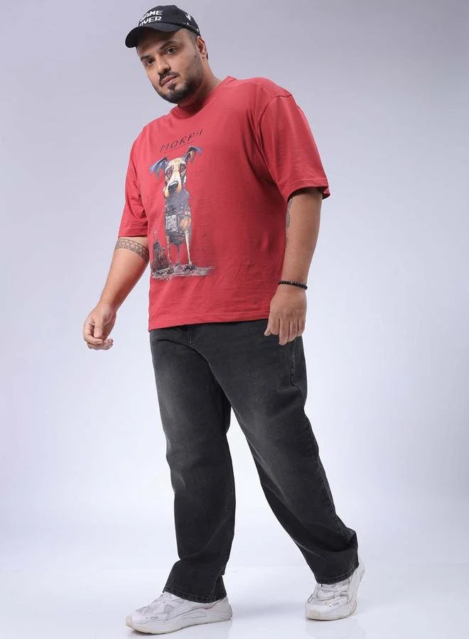 تايك تو جينز بمقاس كبير بقصة مستقيمة