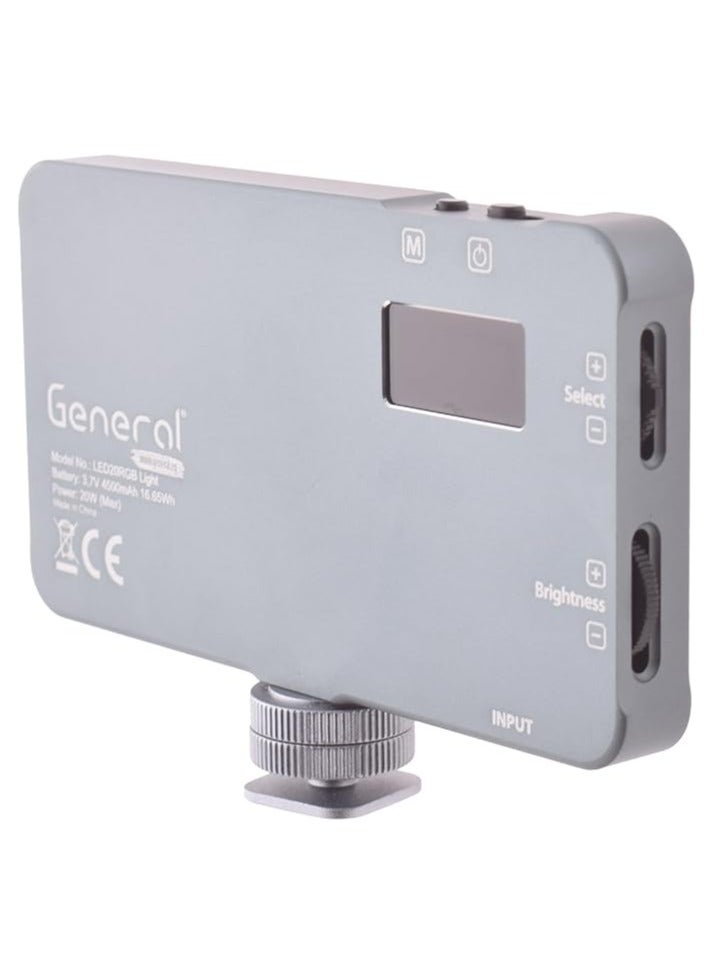 General LED 20RGB Light Video Led Light 20W With Cable - Silver - Image 4