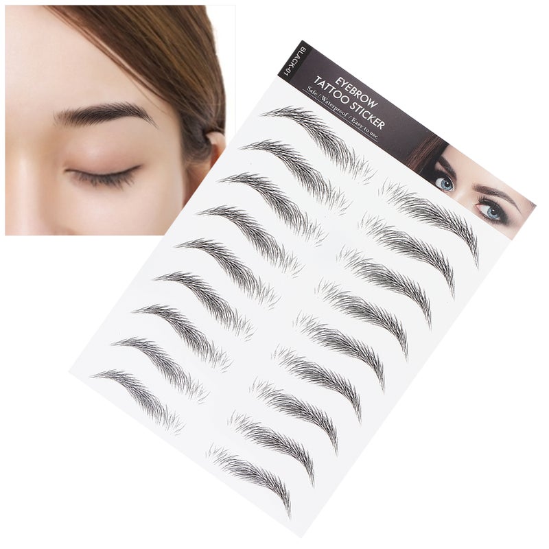 Long Lasting Eyebrow Transfers Sticker Household Portable Women Eyebrow Tattoo StickerBLACK‑10 - Image 1