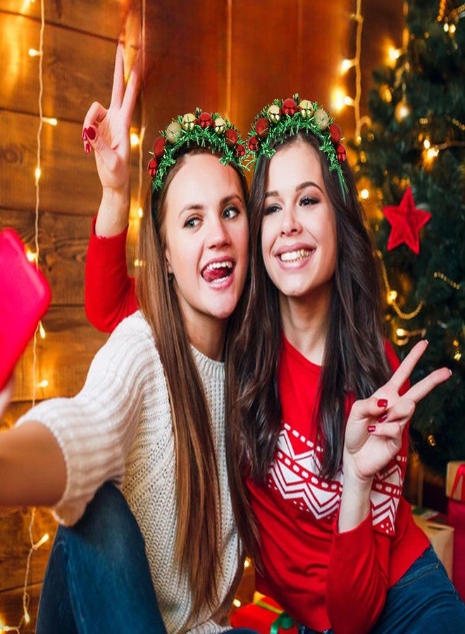 Amariver Christmas Headband for Women Glitter Disco Ball Head Band Holiday Christmas Accessories Red Green Headbands Hair bands for Christmas Party Supplies - Image 4