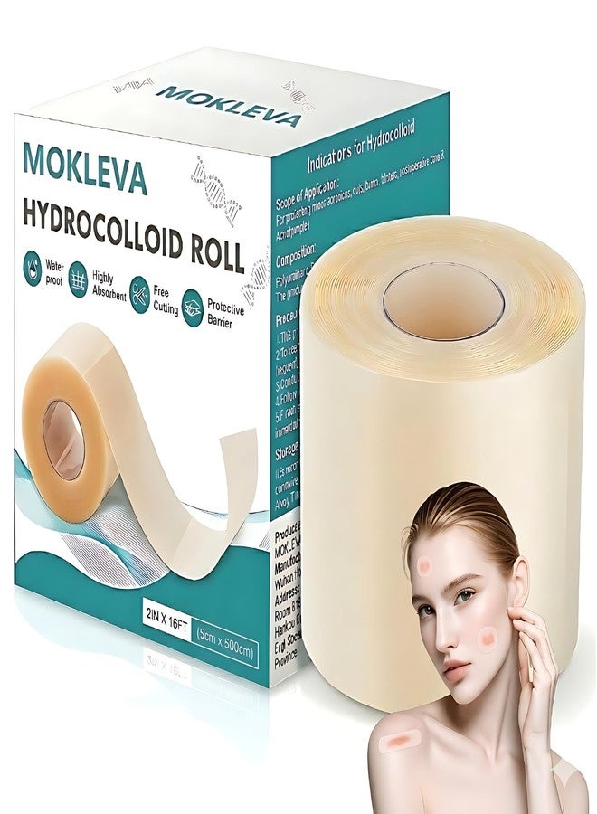 Mokleva Medical Grade Hydrocolloid Dressing Roll 5cm x 500cm(16.5Feet) For Wound & Acne Care, Waterproof Cut-to-Fit Tape Patch For Blisters, Burns, Bed Sores, Ulcers, Pimple Patches, Skin Protection - Image 1