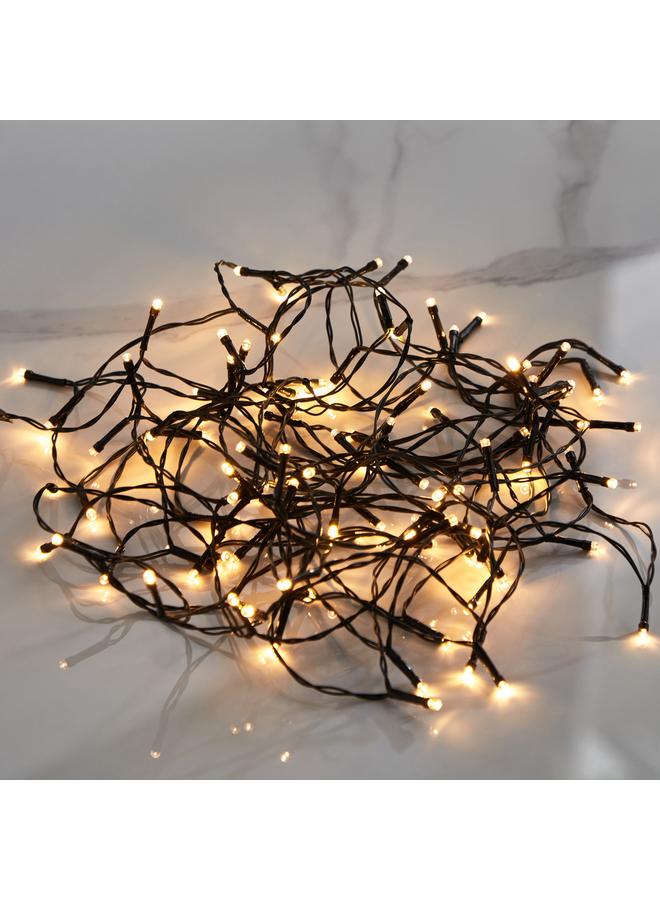 إينفينيتي 100 قطعة أضواء احتفالية LED بيضاء دافئة مع محول 990 سم - Image 1