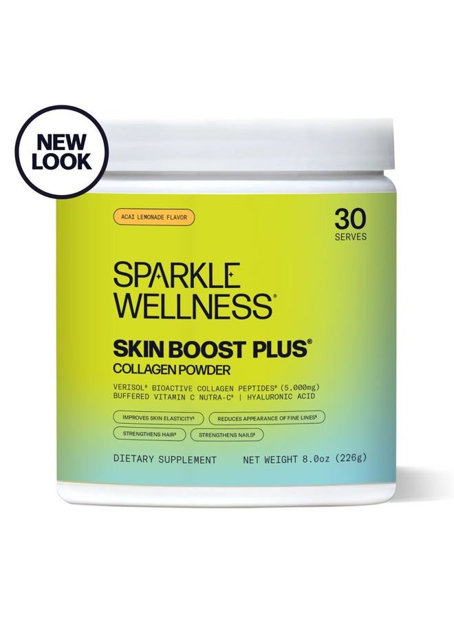 Sparkle Collagen سباركلي ويلنس سكين بوست بلس (عصير الأساي والليمون) [30 حصة] | مكمل مسحوق الكولاجين مع ببتيدات الكولاجين الهيدروكسيليد VERISOL، فيتامين C وحمض الهيالورونيك لتحسين مرونة البشرة - Image 4