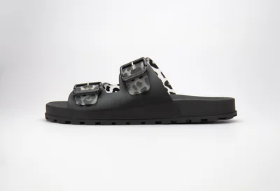 Voices Folk Women'S Birken Style Sandal With Adjustable Strap - Black