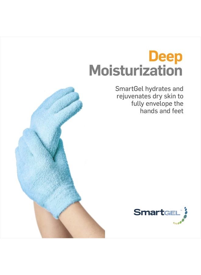 NatraCure Moisturizing Gel Booties and Gloves Set - (for Dry Skin, Dry Hands, feet, Cracked Heels, cuticles, Rough Skin, Dead Skin, use with Your Favorite lotions) - 155/175-AQ/RET - Color: Aqua - Image 2