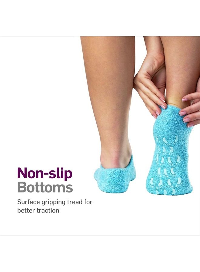 NatraCure Moisturizing Gel Booties and Gloves Set - (for Dry Skin, Dry Hands, feet, Cracked Heels, cuticles, Rough Skin, Dead Skin, use with Your Favorite lotions) - 155/175-AQ/RET - Color: Aqua - Image 3