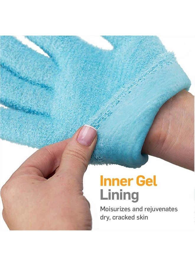 NatraCure Moisturizing Gel Booties and Gloves Set - (for Dry Skin, Dry Hands, feet, Cracked Heels, cuticles, Rough Skin, Dead Skin, use with Your Favorite lotions) - 155/175-AQ/RET - Color: Aqua - Image 4