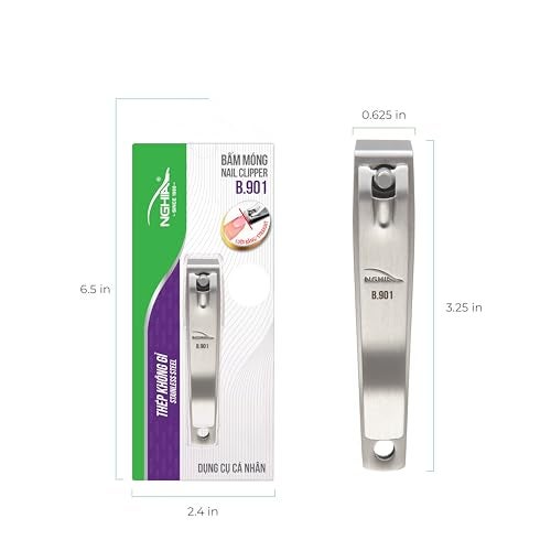 NGHIA Straight Blade Nail Clipper B901 Stainless Steel Large Jaw Flat Jaw Design NGHIA - Image 3