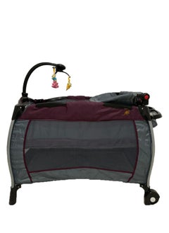 Generic Travel bed Portable Play Yard Multi Dots Bed,Mosquito Net,toys,changing table_Dark Red  - Image 1