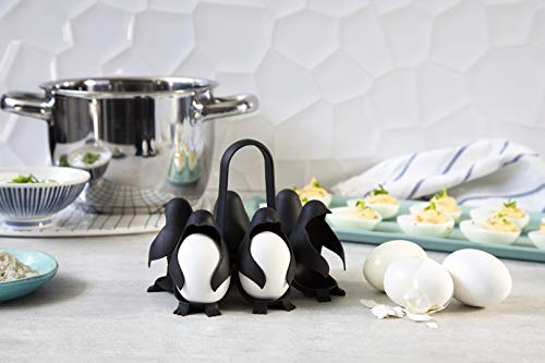 PELEG DESIGN Egguins 3-in-1 Cook, Store and Serve Egg Holder, Penguin-Shaped Boiled Egg Cooker for Making Soft or Hard Boiled Eggs, Eggies, Holds 6 Eggs for Easy Cooking and Fridge Storage - Image 2