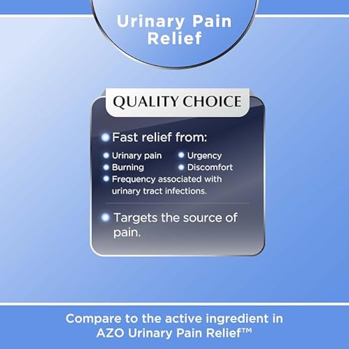 Quality Choice Fast Acting Urinary Pain Relief, Phenazopyridine Hydrochloride 95mg, Relieves UTI Pain, Burning, Frequent Urination, Bladder Discomfort, Urgency. One 30 Tablet Box (30 Total Tablets) - Image 3