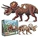 Genius Games Triceratops Dinosaur Jigsaw Puzzle 100Piece Double Sided Floor Puzzle with GlowinTheDark Skeleton On Other Side 4 FT Scientifically Accurate Dino Illustration Educational Toy for Kids - Image 2
